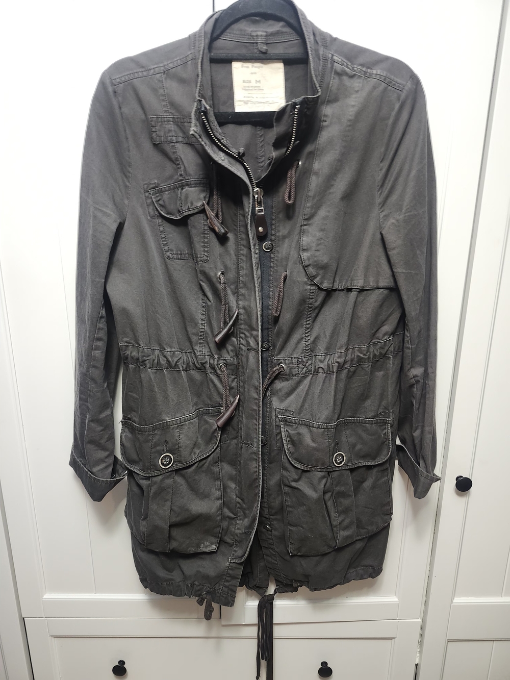 Free People Olive Military / Utility Zippered Jacket